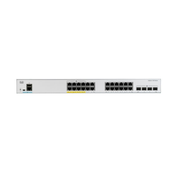 Switch Cisco Gigabit Ethernet Catalyst 1000, 24 Puertos PoE+ 370W, 4 Puertos SFP+, 128 Gbit/s, 15.360 Entradas - Gestionado