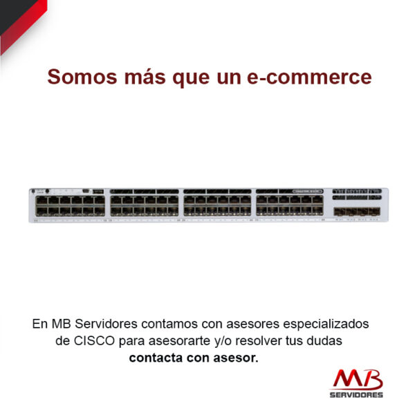 Switch Cisco Gigabit Ethernet Catalyst 9300L, 48 Puertos 10/100/1000Mbps + 4 Puertos Uplink, 176 Gbit/s, 32.000 Entradas – Gestionado