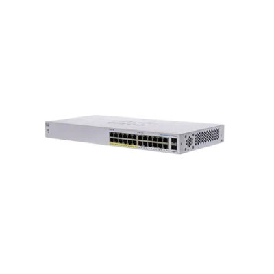 Switch Cisco Gigabit Ethernet Business 110, 24 Puertos 10/100/1000Mbps (12x PoE) + 2 Puertos , 32 Gbit/s, 8000 Entradas – No Administrable