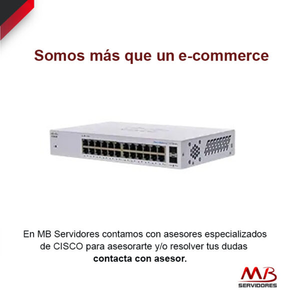 Switch Cisco Gigabit Ethernet Business 110, 24 Puertos 10/100/1000Mbps + 2 Puertos SFP, 48 Gbit/s, 8000 Entradas - No Administrable
