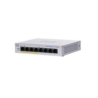 Switch Cisco Gigabit Ethernet Business 110, 8 Puertos 10/100/1000Mbps (4x PoE), 16 Gbit/s, 8000 Entradas – No Administrable