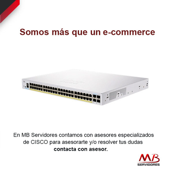 Switch Cisco Gigabit Ethernet Business 350, 48 Puertos PoE+ 10/100/1000Mbps + 4 Puertos SFP+, 176 Gbit/s, 16.000 Entradas - Gestionado