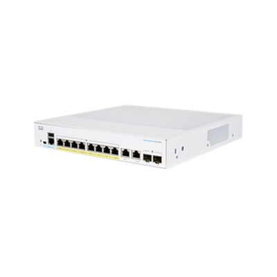 Switch Cisco Gigabit Ethernet Business 350, 8 Puertos PoE 10/100/1000Mbps + 2 Puertos SFP, 20 Gbit/s, 16.000 Entradas – Gestionado