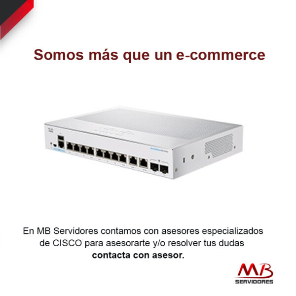 Switch Cisco Gigabit Ethernet 350 Series, 8 Puertos 10/100/1000Mbps + 2 Puertos Combo SFP, 20 Gbit/s, 16.000 Entradas – Gestionado
