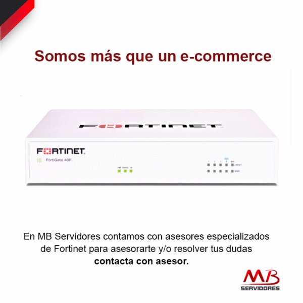 Router Fortinet con Firewall FortiGate 40F + 24×7 FortiCare and FortiGuard UTP 3 Años, Alámbrico, 5 Gbit/s, 4x RJ-45