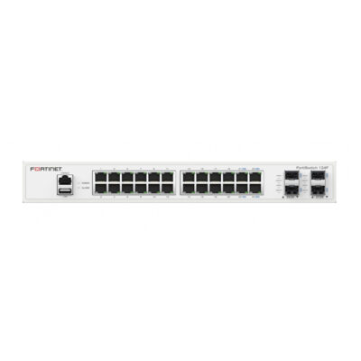 Switch Fortinet Gigabit Ethernet FS-124F, 24 Puertos 10/100/1000 Mbps + 4 Puertos SFP, 128 Gbit/s, 32000 Entradas – Solo Equipo