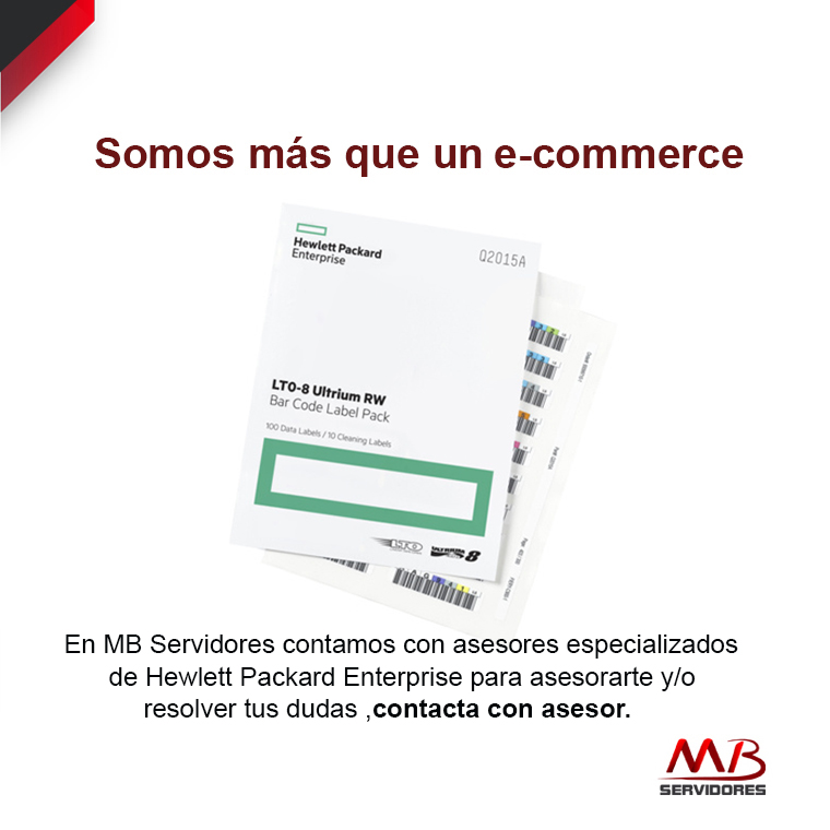 HPE Etiquetas Adhesivas para LTO-8 Ultrium RW, 100 Piezas