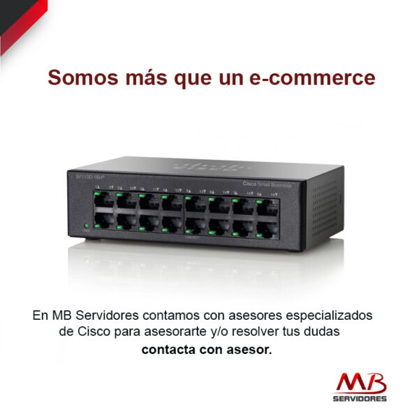 Switch Cisco Fast Ethernet SF110D-16HP, 16 Puertos 10/100Mbps (8x PoE), 3.2 Gbit/s, 8000 Entradas - No Administrable