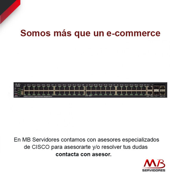 Switch Cisco Gigabit Ethernet SG550X-48, 48 Puertos 10/100/1000Mbps + 2 Puertos SFP+, 176 Gbit/s, 16.000 Entradas – Gestionado