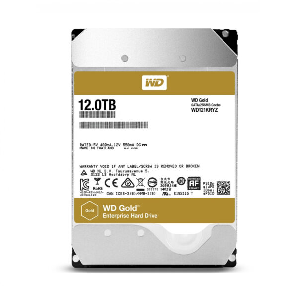 Disco Duro para Servidor Western Digital WD Gold 3.5'', 12TB, SATA III, 6 Gbit/s, 7200RPM, 256MB Cache