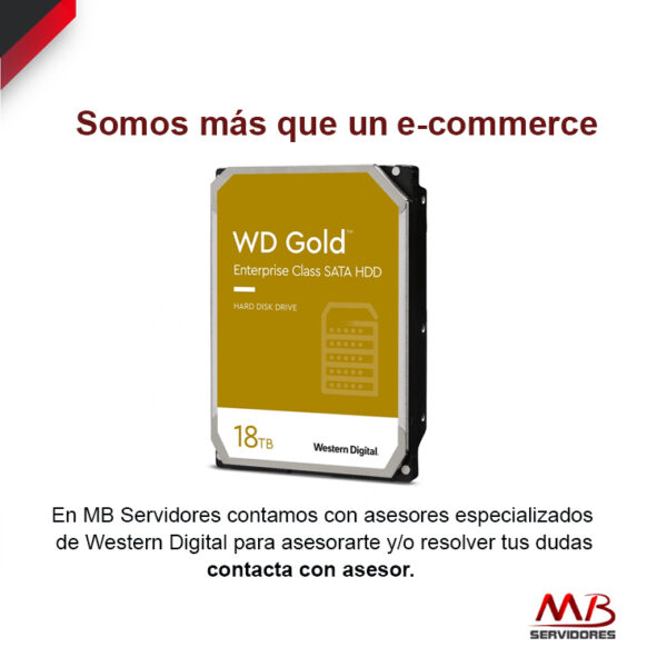 Disco Duro para Servidor Western Digital WD Gold 3.5″, 18TB, SATA, 6 Gbit/s, 7200RPM, 512MB Caché