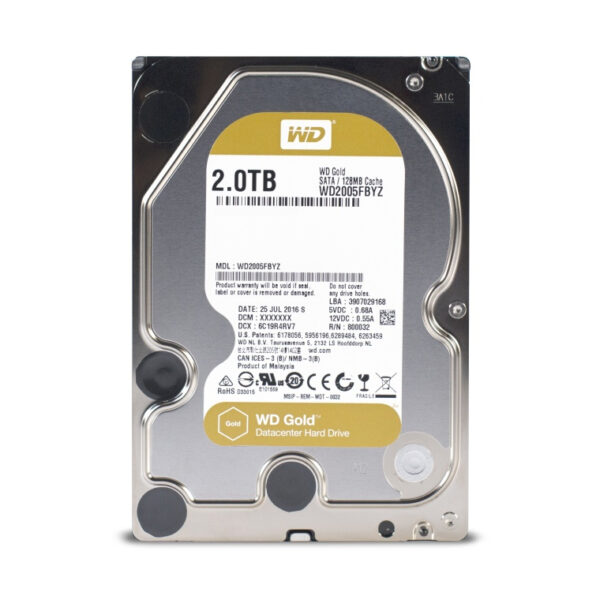 Disco Duro para Servidor Western Digital WD Gold 3.5'', 2TB, SATA III, 6 Gbit/s, 7200RPM, 128MB Cache