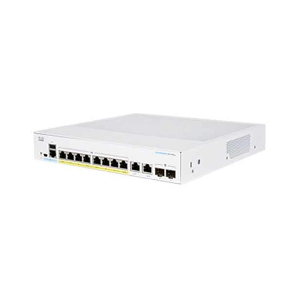 Switch Cisco Gigabit Ethernet Business 350, 8 Puertos PoE+ 10/100/1000Mbps + 2 Puertos SFP, 20 Gbit/s, 16.000 Entradas - Gestionado