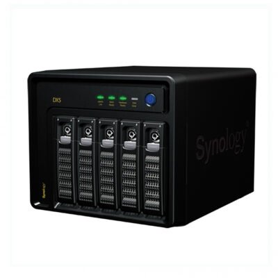 Synology DX5 Unidad de Expansión de 5 Bahías, máx. 5TB, eSATA, Negro ― No Incluye Discos