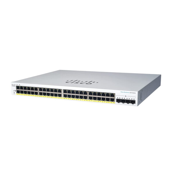 Switch Cisco Gigabit Ethernet Business 220, 48 Puertos 10/100/1000Mbps + 4 Puertos SFP+, 176 Gbit/s, 8192 Entradas - Gestionado