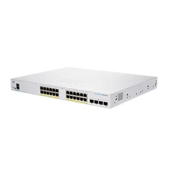 Switch Cisco Gigabit Ethernet Business 250, 24 Puertos 10/100/1000 PoE+, 4 Puertos 10G, 8000 Entradas - Gestionado