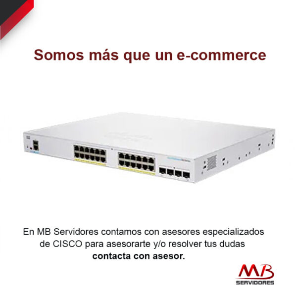 Switch Cisco Gigabit Ethernet 250 Series, 24 Puertos PoE 10/100/1000Mbps + 4 Puertos SFP, 8.000 Entradas - Gestionado