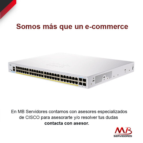 Switch Cisco Gigabit Ethernet Smart Business 250, 48 Puertos PoE+ 10/100/1000Mbps + 4 Puertos SFP, 1000 Mbit/s, 8.000 Entradas - Gestionado
