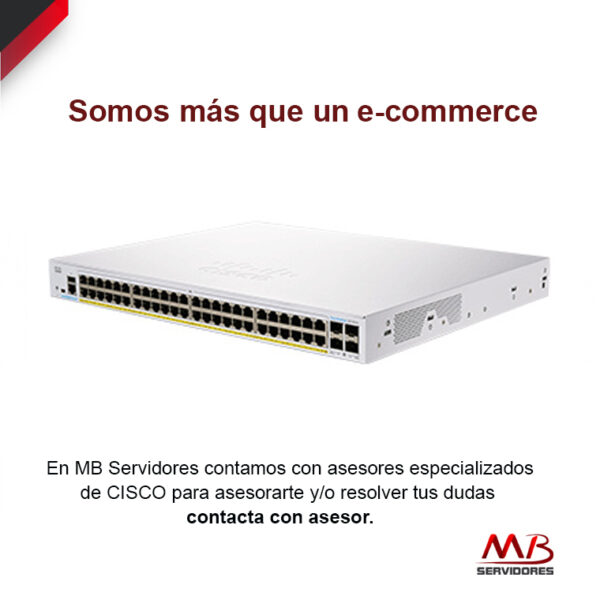 Switch Cisco Gigabit Ethernet CBS350-48FP-4G-NA, 48 Puertos 10/100/1000Mbps + 4 Puertos SFP, 16000 Entradas - Gestionado
