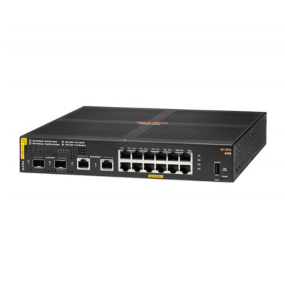 Switch Aruba Gigabit Ethernet 6100, 12 Puertos PoE 10/100/1000Mbps + 2 Puertos SFP+, 68 Gbit/s, 8192 Entradas – Gestionado