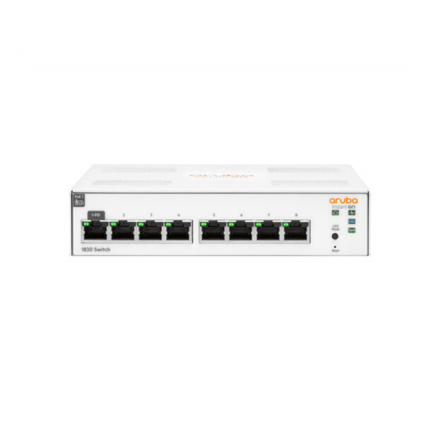 Switch Aruba Gigabit Ethernet Instant On 1830, 8 Puertos 10/100/1000Mbps,16 Gbit/s, 8000 Entradas - Gestionado
