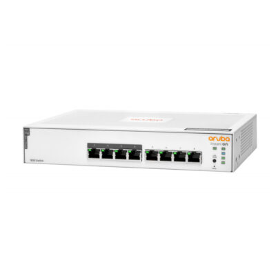 Switch Aruba Gigabit Ethernet Instant On 1830 8G, 8 Puertos Class4 PoE 10/100/1000Mbps, 65W, 16 Gbit/s, 8.000 Entradas – Gestionado