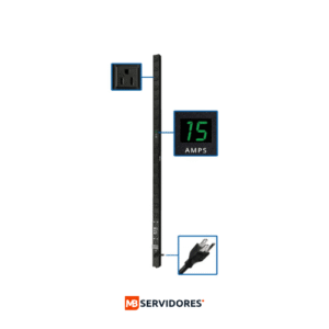 Tripp Lite PDU Monofásico Medidor Digital 15A 120V Vertical 0U PDUMV15