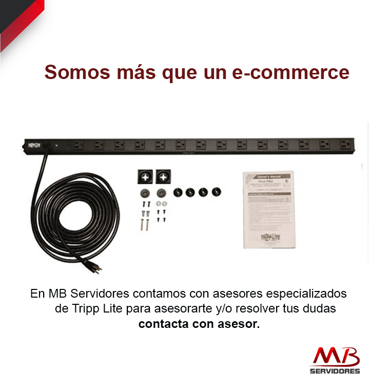 Tripp Lite PDUV15 PDU Monofásico Básico, 15A 120V, para Instalación Vertical de 0U en Rack