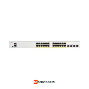 Switch Cisco Catalyst 1300 24x PoE Gigabit + 4x SFP+, 195W, 128 Gbit/s, 16K entradas, Administrable | C1300-24P-4X
