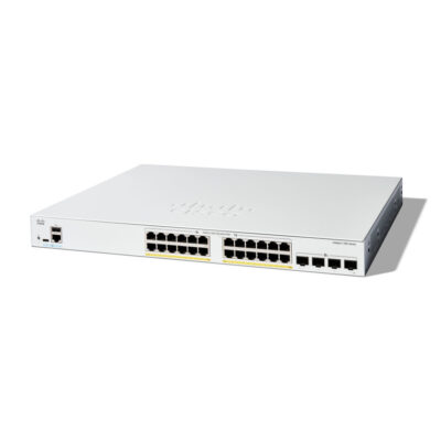 Switch Cisco Gigabit Ethernet Catalyst 1300, 24 Puertos PoE+ 10/100/1000Mbps + 4 Puertos SFP+, 375W, 128 Gbit/s, 16000 Entradas – Administrable