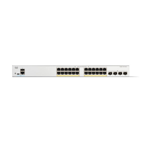 Switch Cisco Gigabit Ethernet Catalyst 1300, 24 Puertos PoE+ 10/100/1000Mbps + 4 Puertos SFP, 375W, 128 Gbit/s, 16000 Entradas - Administrable