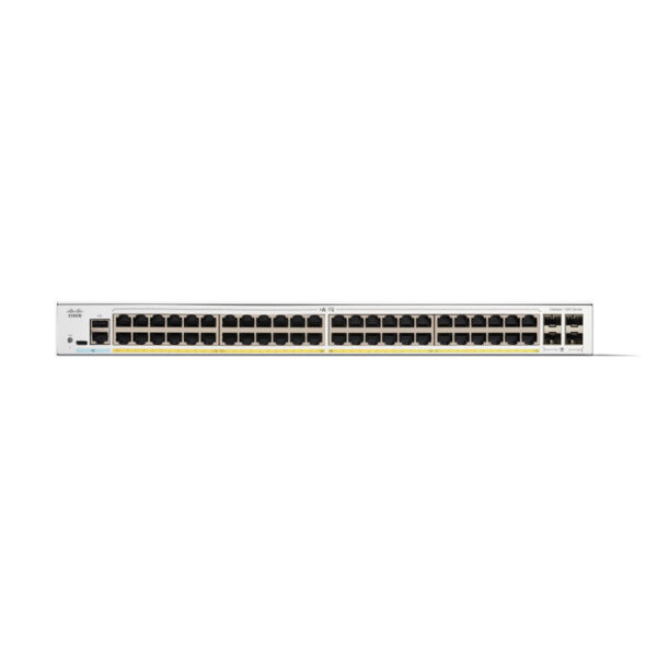 Switch Cisco Gigabit Ethernet Catalyst 1300, 48 Puertos PoE+ 10/100/1000Mbps + 4 Puertos SFP, 740W, 104 Gbit/s, 16000 Entradas - Administrable