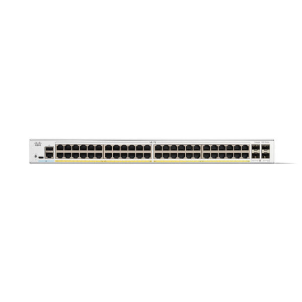 Switch Cisco Gigabit Ethernet Catalyst 1300, 48 Puertos PoE+ 10/100/1000Mbps + 4 Puertos SFP, 375W, 104 Gbit/s, 16000 Entradas - Administrable