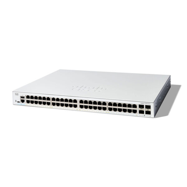 Switch Cisco Gigabit Ethernet Catalyst 1300, 48 Puertos 10/100/1000Mbps + 4 Puertos SFP, 104 Gbit/s - Administrable