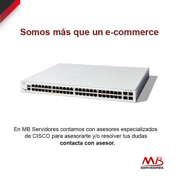 Switch Cisco Gigabit Ethernet Catalyst 1300, 48 Puertos 10/100/1000Mbps + 4 Puertos SFP, 104 Gbit/s - Administrable