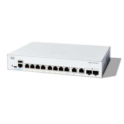 Switch Cisco Gigabit Ethernet Catalyst 1300, 8 Puertos 10/100/1000Mbps + 2 Puertos SFP, 20 Gbit/s, 16000 Entradas – Administrable