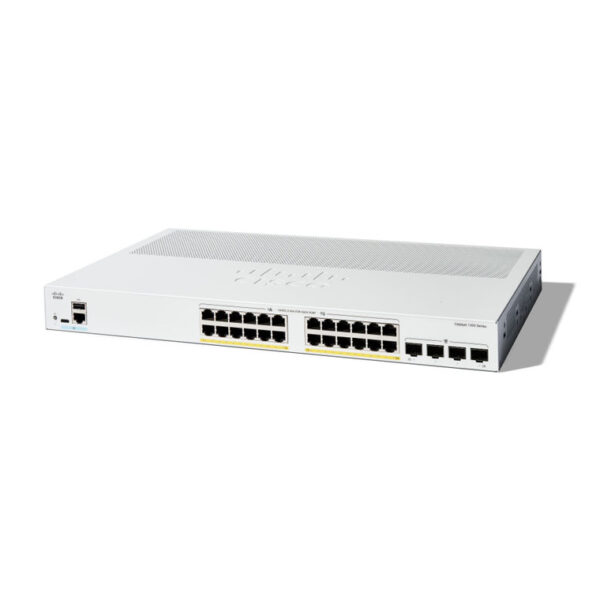 Switch Cisco Gigabit Ethernet Catalyst 1300, 24 Puertos PoE 10/100/1000Mbps + 4 Puertos SFP+, 195W, 128 Gbit/s, 16000 Entradas - Administrable