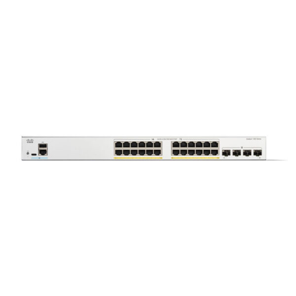 Switch Cisco Gigabit Ethernet Catalyst 1300, 24 Puertos PoE 10/100/1000Mbps + 4 Puertos SFP+, 195W, 128 Gbit/s, 16000 Entradas - Administrable