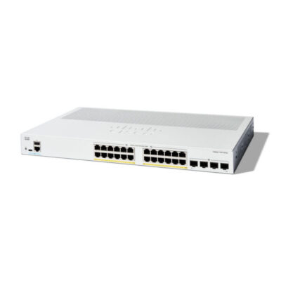 Switch Cisco Gigabit Ethernet Catalyst 1300, 24 Puertos PoE+ 10/100/1000Mbps + 4 Puertos SFP, 370W, 56 Gbit/s, 16000 Entradas – Administrable