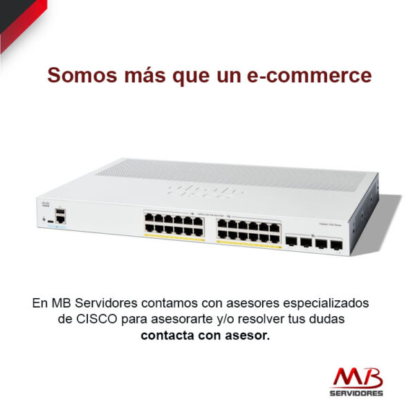 Switch Cisco Gigabit Ethernet Catalyst 1200, 24 Puertos PoE+ 10/100/1000Mbps + 4 Puertos SFP+, 195W, 128 Gbit/s, 8000 Entradas - Administrable