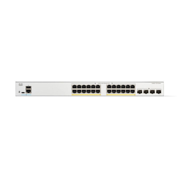 Switch Cisco Gigabit Ethernet Catalyst 1200, 24 Puertos PoE+ 10/100/1000Mbps + 4 Puertos SFP+, 195W, 128 Gbit/s, 8000 Entradas - Administrable
