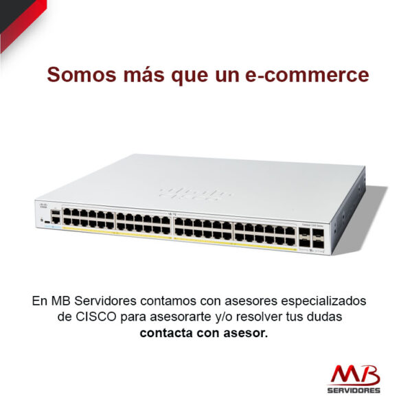 Switch Cisco Gigabit Ethernet Catalyst 1200, 48 Puertos PoE+ 10/100/1000Mbps + 4 Puertos SFP+, 375W, 176 Gbit/s, 8000 Entradas - Administrable