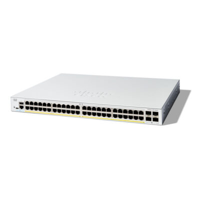 Switch Cisco Gigabit Ethernet Catalyst 1200, 48 Puertos PoE+ 10/100/1000Mbps + 4 Puertos SFP+, 375W, 176 Gbit/s, 8000 Entradas – Administrable